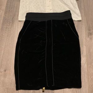 BCBG Maxazria velvet black gold skirt